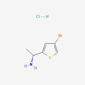 (R)-1-(4-Bromothiophen-2-yl)ethan-1-amine hydrochloride chemical structure (CAS 2343963-75-5)
