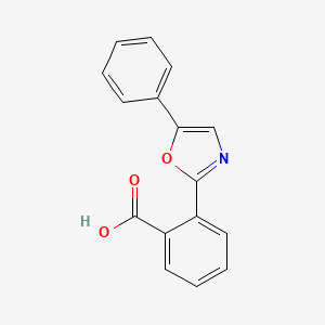 2-(5-Phenyloxazol-2-yl)benzoic acid chemical structure (CAS 23464-97-3)
