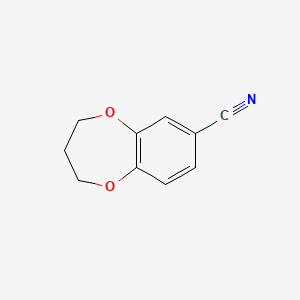 3,4-Dihydro-2H-benzo[b][1,4]dioxepine-7-carbonitrile chemical structure (CAS 23475-02-7)