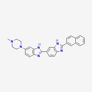 6-(4-Methylpiperazin-1-yl)-2'-(naphthalen-2-yl)-1H,3'H-2,5'-bibenzo[d]imidazole chemical structure (CAS 23491-55-6)
