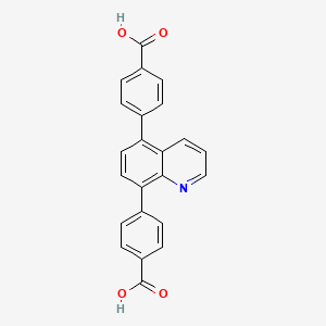 4,4'-(Quinoline-5,8-diyl)dibenzoic acid chemical structure (CAS 2349368-63-2)