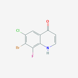 7-Bromo-6-chloro-8-fluoroquinolin-4(1H)-one chemical structure (CAS 2349394-43-8)