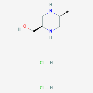 ((2R,5R)-5-Methylpiperazin-2-yl)methanol dihydrochloride chemical structure (CAS 2349395-67-9)