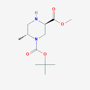 (3R,6R)-1-tert-Butyl 3-methyl 6-methylpiperazine-1,3-dicarboxylate chemical structure (CAS 2349395-78-2)