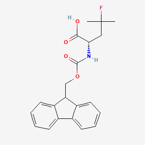 (S)-2-((((9H-Fluoren-9-yl)methoxy)carbonyl)amino)-4-fluoro-4-methylpentanoic acid chemical structure (CAS 2349402-75-9)