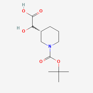 2-((R)-1-(tert-Butoxycarbonyl)piperidin-3-yl)-2-hydroxyacetic acid chemical structure (CAS 2351471-37-7)