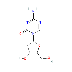 4-Amino-1-((2R,4S,5R)-4-hydroxy-5-(hydroxymethyl)tetrahydrofuran-2-yl)-1,3,5-triazin-2(1H)-one chemical structure (CAS 2353-33-5)