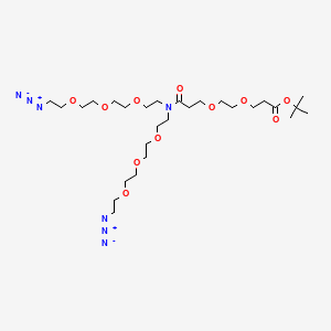 tert-Butyl 1-azido-12-(2-(2-(2-(2-azidoethoxy)ethoxy)ethoxy)ethyl)-13-oxo-3,6,9,16,19-pentaoxa-12-azadocosan-22-oate chemical structure (CAS 2353409-46-6)