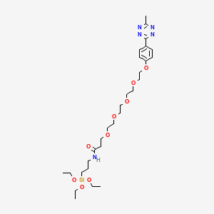 1-(4-(6-Methyl-1,2,4,5-tetrazin-3-yl)phenoxy)-N-(3-(triethoxysilyl)propyl)-3,6,9,12-tetraoxapentadecan-15-amide chemical structure (CAS 2353410-01-0)