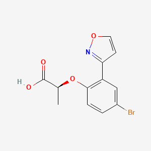 (S)-2-(4-Bromo-2-(isoxazol-3-yl)phenoxy)propanoic acid chemical structure (CAS 2354321-33-6)