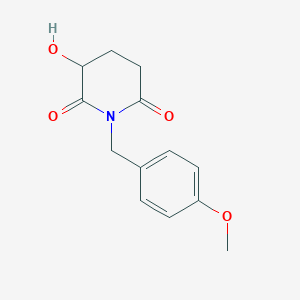 3-Hydroxy-1-(4-methoxybenzyl)piperidine-2,6-dione chemical structure (CAS 2357109-89-6)