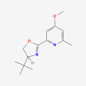 (S)-4-(tert-Butyl)-2-(4-methoxy-6-methylpyridin-2-yl)-4,5-dihydrooxazole chemical structure (CAS 235742-75-3)