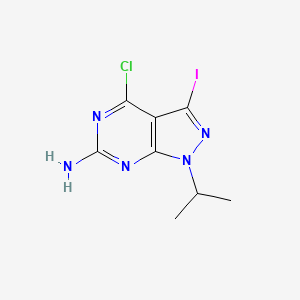 4-Chloro-3-iodo-1-isopropyl-1H-pyrazolo[3,4-d]pyrimidin-6-amine chemical structure (CAS 2359578-54-2)