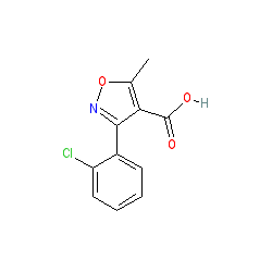 5-Methyl-3-(2'-chlorophenyl)-4-isoxazolecarboxylic acid chemical structure (CAS 23598-72-3)