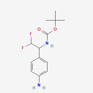 tert-Butyl (1-(4-aminophenyl)-2,2-difluoroethyl)carbamate chemical structure (CAS 2360086-91-3)