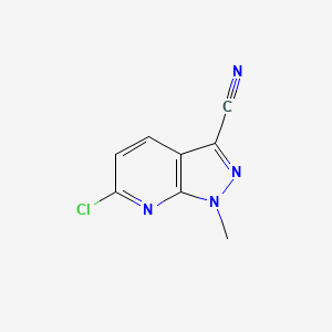 6-Chloro-1-methyl-1H-pyrazolo[3,4-b]pyridine-3-carbonitrile chemical structure (CAS 2360856-05-7)