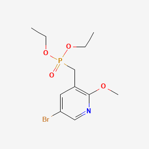 Diethyl ((5-bromo-2-methoxypyridin-3-yl)methyl)phosphonate chemical structure (CAS 2361703-81-1)