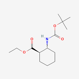 (1R,2R)-Ethyl 2-((tert-butoxycarbonyl)amino)cyclohexanecarboxylate chemical structure (CAS 2361926-29-4)
