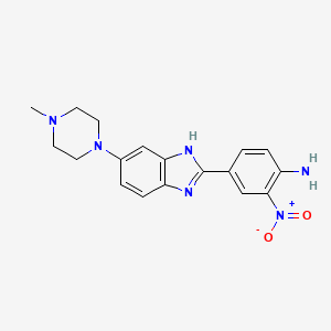4-(6-(4-Methylpiperazin-1-yl)-1H-benzo[d]imidazol-2-yl)-2-nitroaniline chemical structure (CAS 23623-05-4)