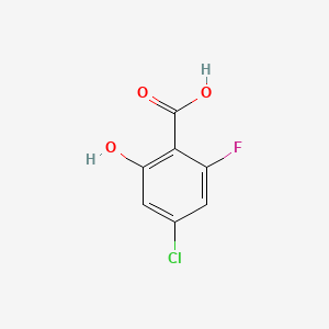 4-Chloro-2-fluoro-6-hydroxybenzoic acid chemical structure (CAS 2363171-74-6)