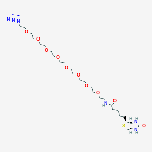 N-(26-Azido-3,6,9,12,15,18,21,24-octaoxahexacosyl)-5-((3aS,4S,6aR)-2-oxohexahydro-1H-thieno[3,4-d]imidazol-4-yl)pentanamide chemical structure (CAS 2363756-34-5)