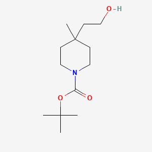 tert-Butyl 4-(2-hydroxyethyl)-4-methylpiperidine-1-carboxylate chemical structure (CAS 236406-33-0)