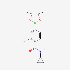 N-Cyclopropyl-2-fluoro-4-(4,4,5,5-tetramethyl-1,3,2-dioxaborolan-2-yl)benzamide chemical structure (CAS 2365191-93-9)