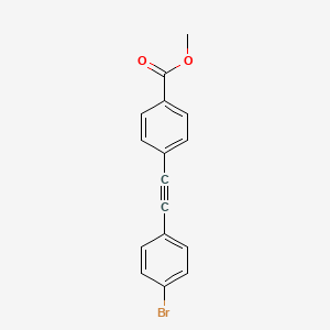 Methyl 4-((4-bromophenyl)ethynyl)benzoate chemical structure (CAS 2365379-82-2)