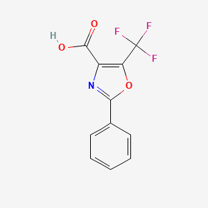 2-Phenyl-5-(trifluoromethyl)oxazole-4-carboxylic acid chemical structure (CAS 236736-23-5)