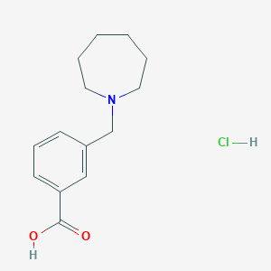 3-(Azepan-1-ylmethyl)benzoic acid hydrochloride chemical structure (CAS 2368870-42-0)