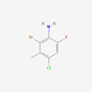 2-Bromo-4-chloro-6-fluoro-3-methylaniline chemical structure (CAS 2368909-46-8)