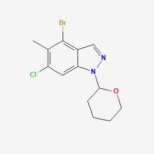 4-Bromo-6-chloro-5-methyl-1-(tetrahydro-2H-pyran-2-yl)-1H-indazole chemical structure (CAS 2368909-50-4)