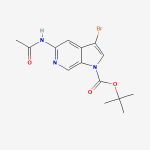 tert-Butyl 5-acetamido-3-bromo-1H-pyrrolo[2,3-c]pyridine-1-carboxylate chemical structure (CAS 2368945-95-1)