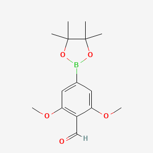 2,6-Dimethoxy-4-(4,4,5,5-tetramethyl-1,3,2-dioxaborolan-2-yl)benzaldehyde chemical structure (CAS 2369068-26-6)