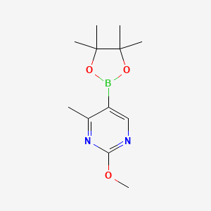 2-Methoxy-4-methyl-5-(4,4,5,5-tetramethyl-1,3,2-dioxaborolan-2-yl)pyrimidine chemical structure (CAS 2369772-10-9)