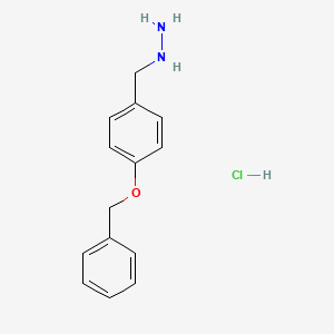 Hydrazine, [[4-(phenylmethoxy)phenyl]methyl]-, hydrochloride chemical structure (CAS 237064-54-9)