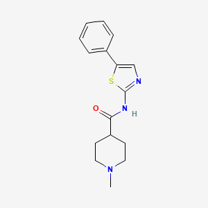1-Methyl-N-(5-phenylthiazol-2-yl)piperidine-4-carboxamide chemical structure (CAS 2373065-59-7)