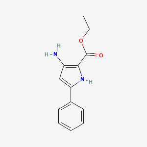 Ethyl 3-amino-5-phenyl-1H-pyrrole-2-carboxylate chemical structure (CAS 237435-27-7)
