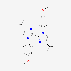 (4S,4'S)-4,4'-Diisopropyl-1,1'-bis(4-methoxyphenyl)-4,4',5,5'-tetrahydro-1H,1'H-2,2'-biimidazole chemical structure (CAS 2374958-83-3)