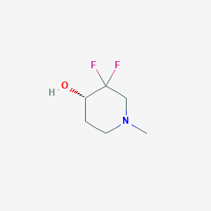 (S)-3,3-Difluoro-1-methylpiperidin-4-ol chemical structure (CAS 2375165-68-5)