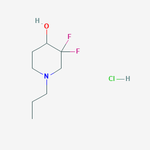 3,3-Difluoro-1-propylpiperidin-4-ol hydrochloride chemical structure (CAS 2375193-06-7)