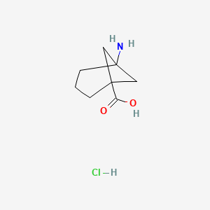 5-Aminobicyclo[3.1.1]heptane-1-carboxylic acid hydrochloride chemical structure (CAS 2375193-32-9)