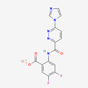 Lithium 2-(6-(1H-imidazol-1-yl)pyridazine-3-carboxamido)-4,5-difluorobenzoate chemical structure (CAS 2375421-09-1)