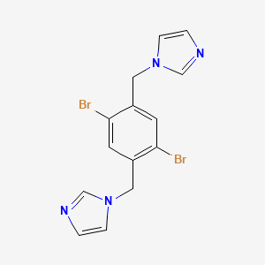 1,1'-((2,5-Dibromo-1,4-phenylene)bis(methylene))bis(1H-imidazole) chemical structure (CAS 2375720-18-4)