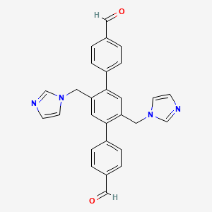 2',5'-Bis((1H-imidazol-1-yl)methyl)-[1,1':4',1''-terphenyl]-4,4''-dicarbaldehyde chemical structure (CAS 2375720-19-5)