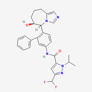 3-(Difluoromethyl)-N-(6-((5S,6S)-6-hydroxy-6,7,8,9-tetrahydro-5H-imidazo[1,5-a]azepin-5-yl)-[1,1'-biphenyl]-3-yl)-1-isopropyl-1H-pyrazole-5-carboxamide chemical structure (CAS 2375740-98-8)