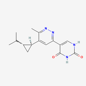 5-(5-((1S,2R)-2-Isopropylcyclopropyl)-6-methylpyridazin-3-yl)pyrimidine-2,4(1H,3H)-dione chemical structure (CAS 2375815-63-5)