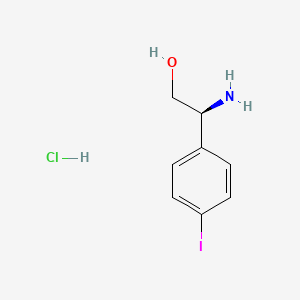 (S)-2-Amino-2-(4-iodophenyl)ethan-1-ol hydrochloride chemical structure (CAS 2376106-42-0)