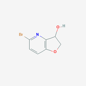 5-Bromo-2,3-dihydrofuro[3,2-b]pyridin-3-ol chemical structure (CAS 2376147-47-4)