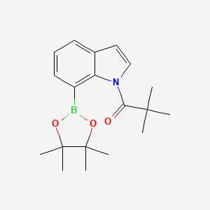 2,2-Dimethyl-1-(7-(4,4,5,5-tetramethyl-1,3,2-dioxaborolan-2-yl)-1H-indol-1-yl)propan-1-one chemical structure (CAS 2376879-92-2)
